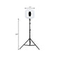 Frendorf | Metallisch Quadratische LED Füllblitzlampe Moderne Schwarze USB Make-up Lampe mit Stativhalterung