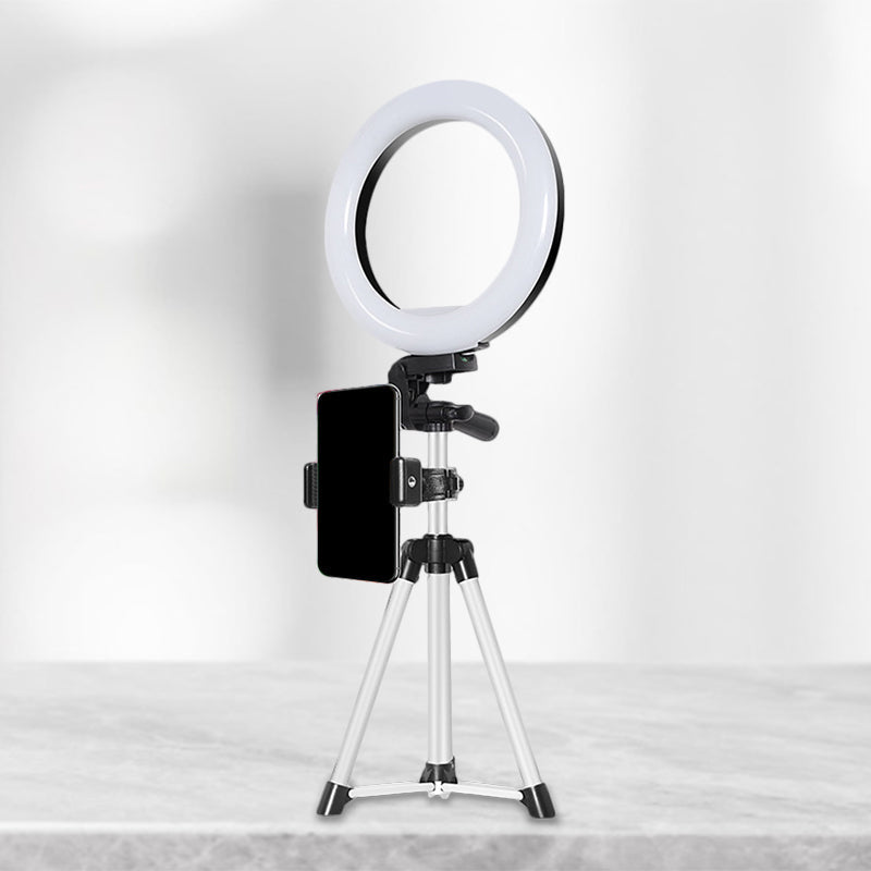 Frendorf | Kreis Metallic Vanity Beleuchtung Moderner Stil Schwarz USB LED Fill Flash Licht mit Stativ Design
