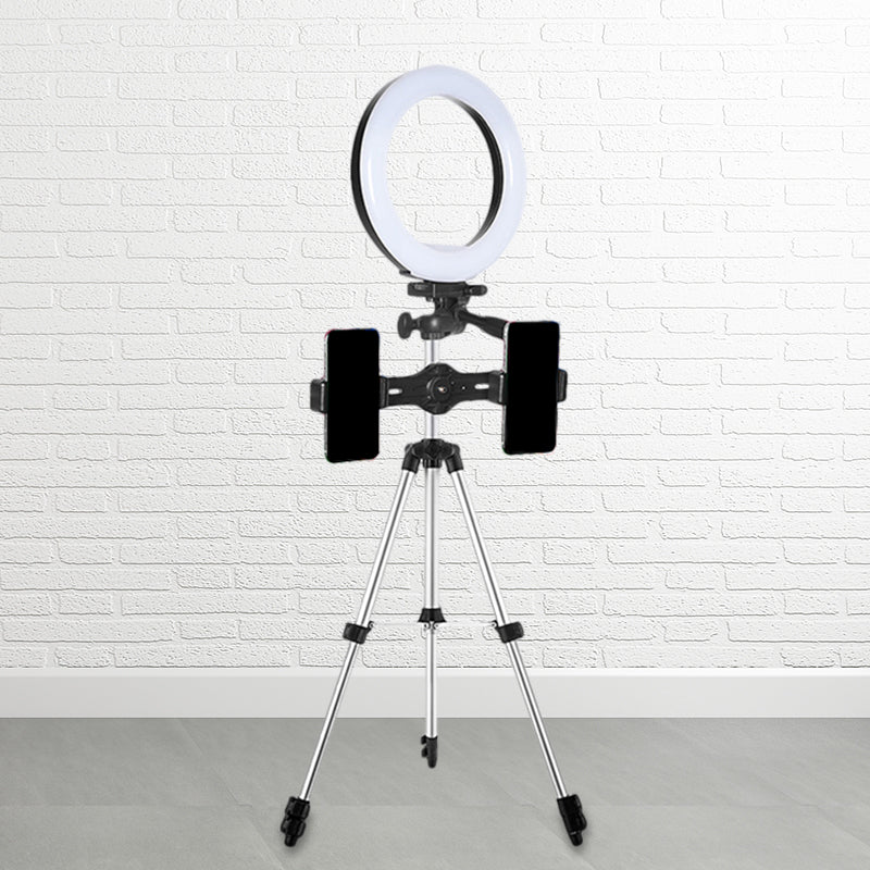 Frendorf | Kreis Metallic Vanity Beleuchtung Moderner Stil Schwarz USB LED Fill Flash Licht mit Stativ Design