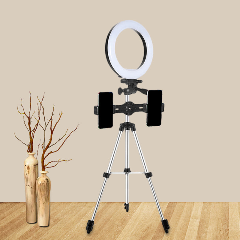 Frendorf | Kreis Metallic Vanity Beleuchtung Moderner Stil Schwarz USB LED Fill Flash Licht mit Stativ Design