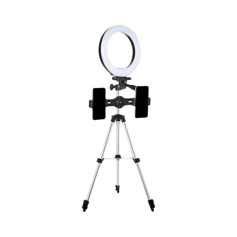 Frendorf | Kreis Metallic Vanity Beleuchtung Moderner Stil Schwarz USB LED Fill Flash Licht mit Stativ Design