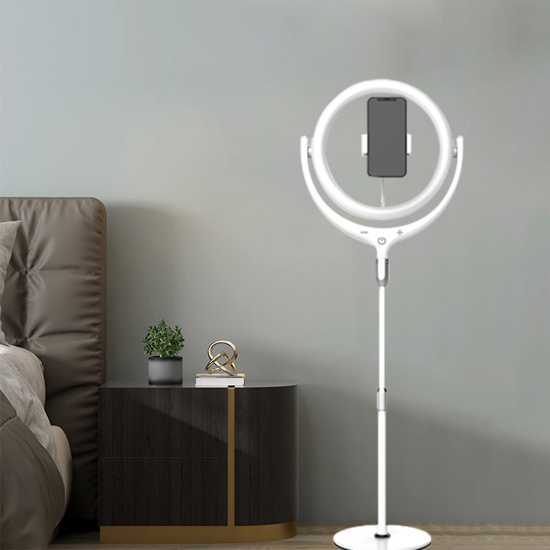Frendorf | Moderne LED-Spiegel Lampe Schwarz/Weiß Rotierbarer Ring USB Live Fülllampe mit Metallschirm