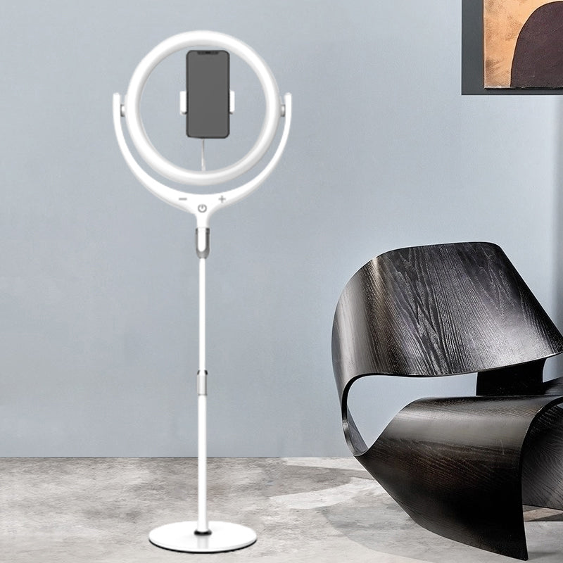 Frendorf | Moderne LED-Spiegel Lampe Schwarz/Weiß Rotierbarer Ring USB Live Fülllampe mit Metallschirm