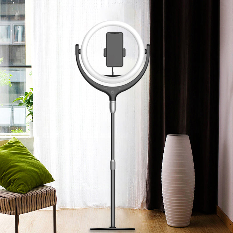 Frendorf | Moderne LED-Spiegel Lampe Schwarz/Weiß Rotierbarer Ring USB Live Fülllampe mit Metallschirm