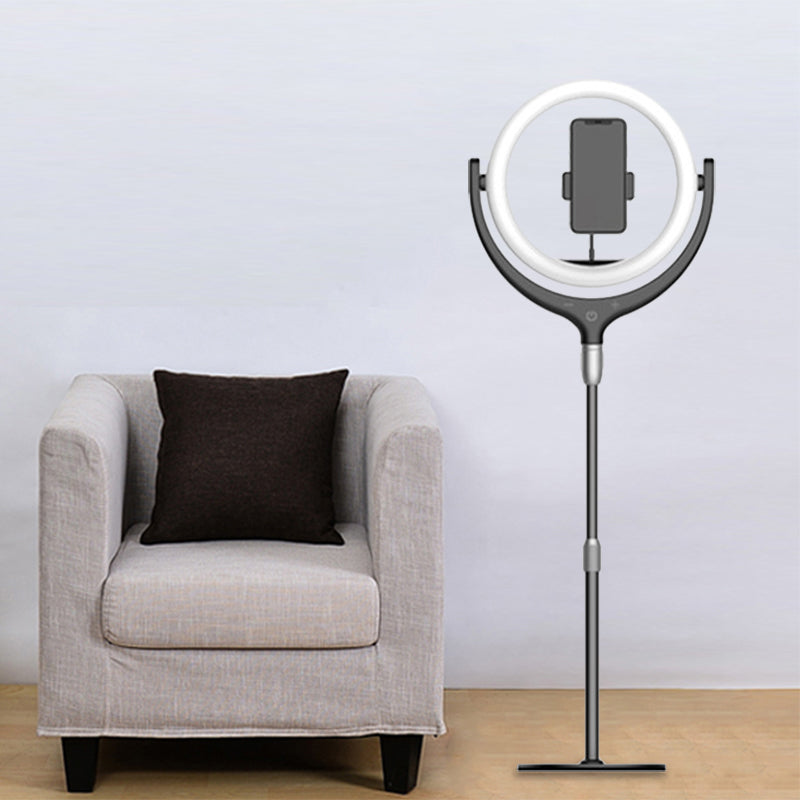 Frendorf | Moderne LED-Spiegel Lampe Schwarz/Weiß Rotierbarer Ring USB Live Fülllampe mit Metallschirm