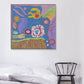 Sonnenzeichnung Wanddekoration Bunt Funky Leinwand Wandkunst für Teenagerzimmer, Texturiert