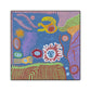 Sonnenzeichnung Wanddekoration Bunt Funky Leinwand Wandkunst für Teenagerzimmer, Texturiert