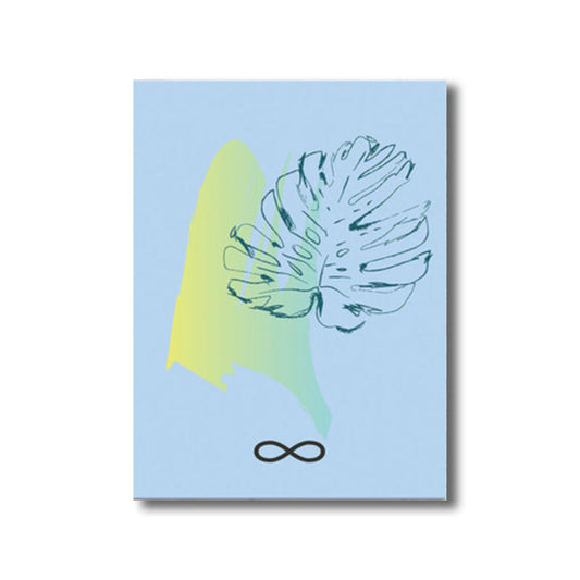 Frendorf | Blaue Laubkunst Druck Botanisch Nordisch Texturiert Eingewickelte Leinwand für Wohnzimmer