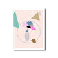 Frendorf | Blätter und Vase Malerei Nordic Style Leinwand Wandkunst Deko in Pink für das Badezimmer