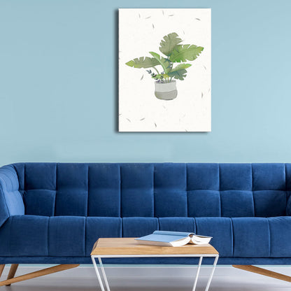 Frendorf | Botanische Anordnung Leinwand Nordic Style Texturiertes Wanddekor in sanften Farben für Zuhause