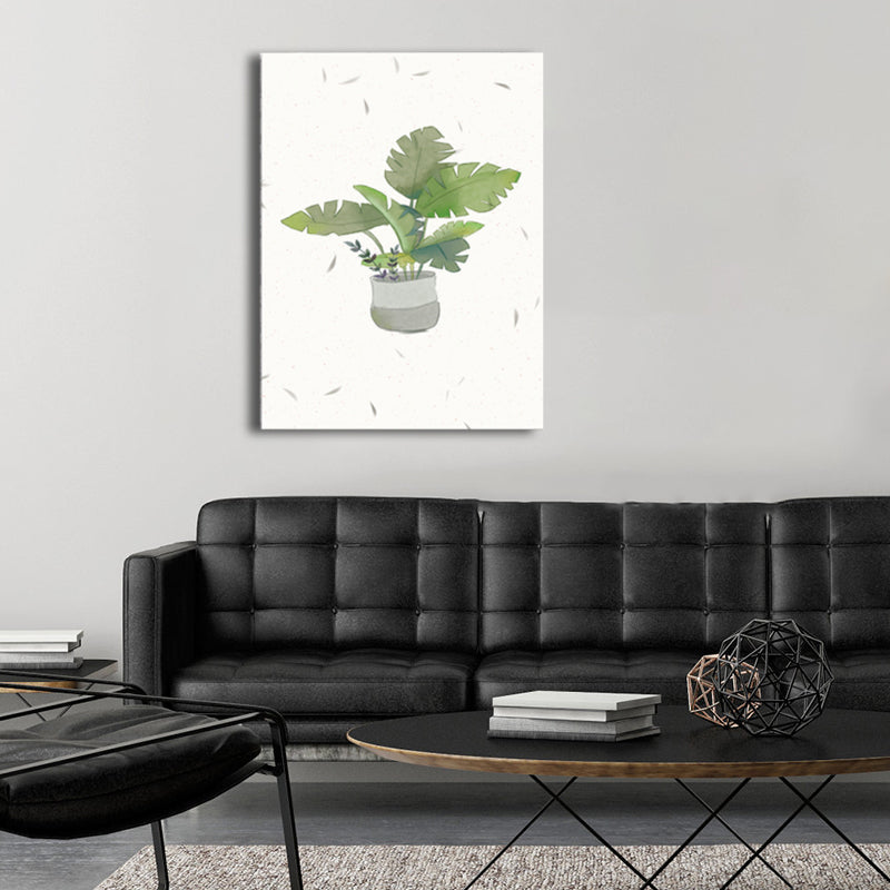 Frendorf | Botanische Anordnung Leinwand Nordic Style Texturiertes Wanddekor in sanften Farben für Zuhause