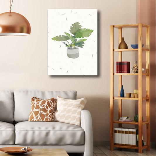 Frendorf | Botanische Anordnung Leinwand Nordic Style Texturiertes Wanddekor in sanften Farben für Zuhause