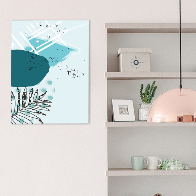 Frendorf | Blätter Leinwand Wandkunst Texturiert Skandinavischer Stil Schlafzimmer Malerei in Heller Farbe