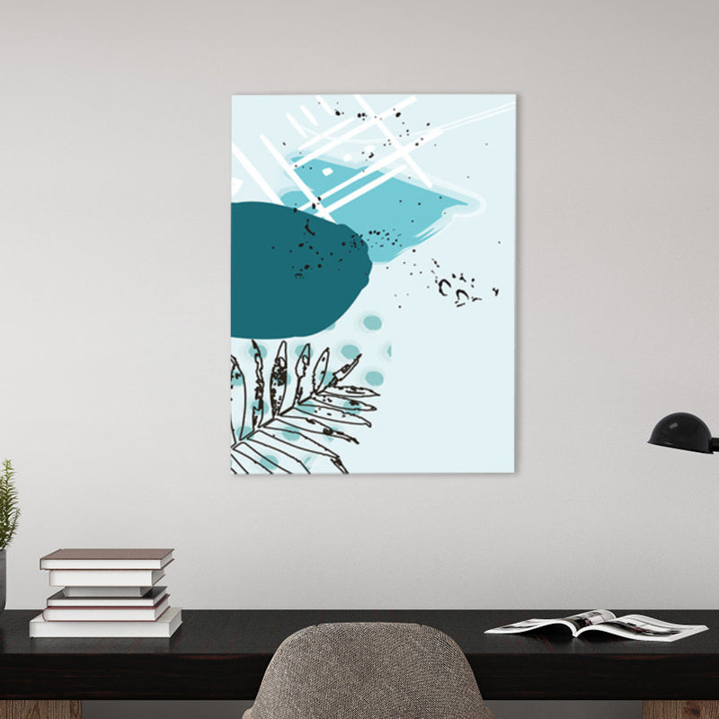 Frendorf | Blätter Leinwand Wandkunst Texturiert Skandinavischer Stil Schlafzimmer Malerei in Heller Farbe