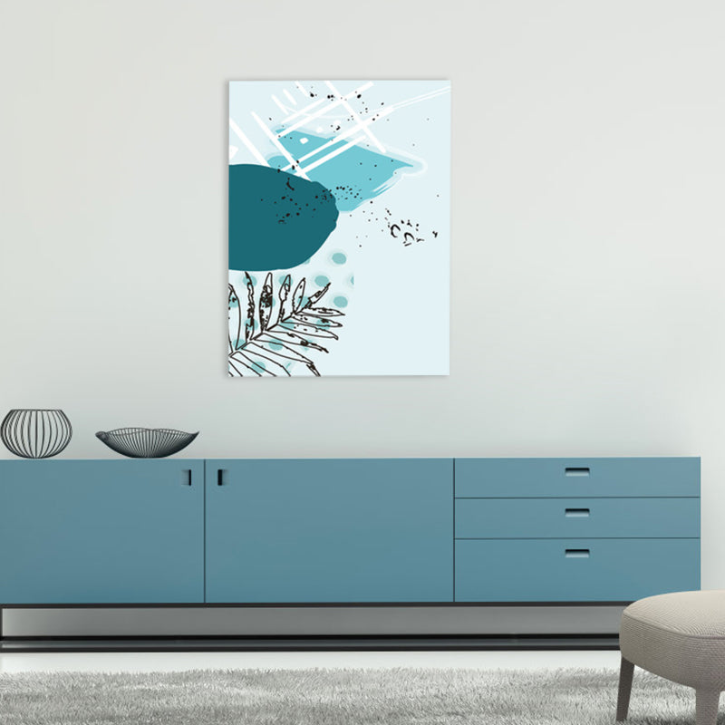 Frendorf | Blätter Leinwand Wandkunst Texturiert Skandinavischer Stil Schlafzimmer Malerei in Heller Farbe