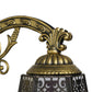 Frendorf | Art Glass Bell Wandlamp met Gegraveerde Arm 1 Kop Vintage Tiffany Wandlamp in Zwart voor Buiten