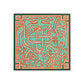 Neuheit Maze Linework Wandkunst Jungen Schlafzimmer Abstrakte Leinwanddruck in Grün und Orange