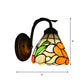 Frendorf | Rustic Tiffany Blossom Wandlamp met Vogel Glas-in-lood 1 Hoofd Oranje Wandlamp voor Eetkamer