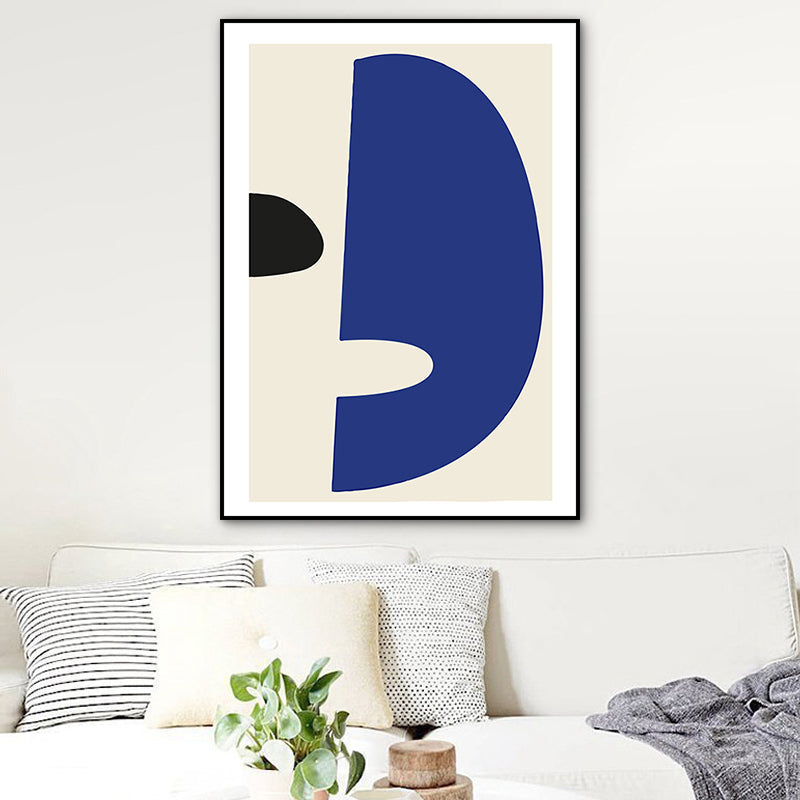 Frendorf | Illustration Abstrakte Leinwand Wandkunst für zu Hause Galerie, Blau, Mehrere Größen Verfügbar