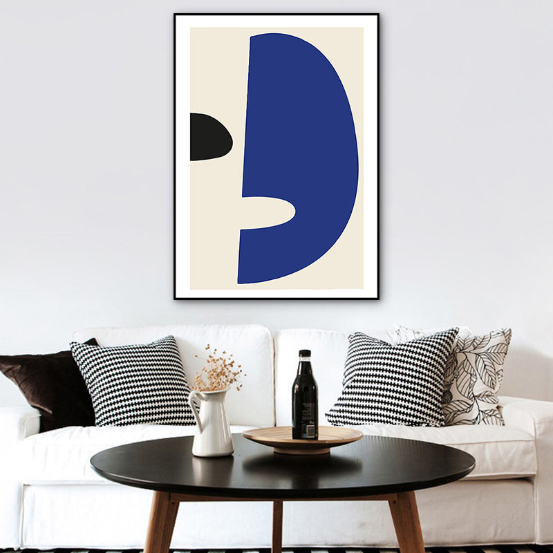 Frendorf | Illustration Abstrakte Leinwand Wandkunst für zu Hause Galerie, Blau, Mehrere Größen Verfügbar