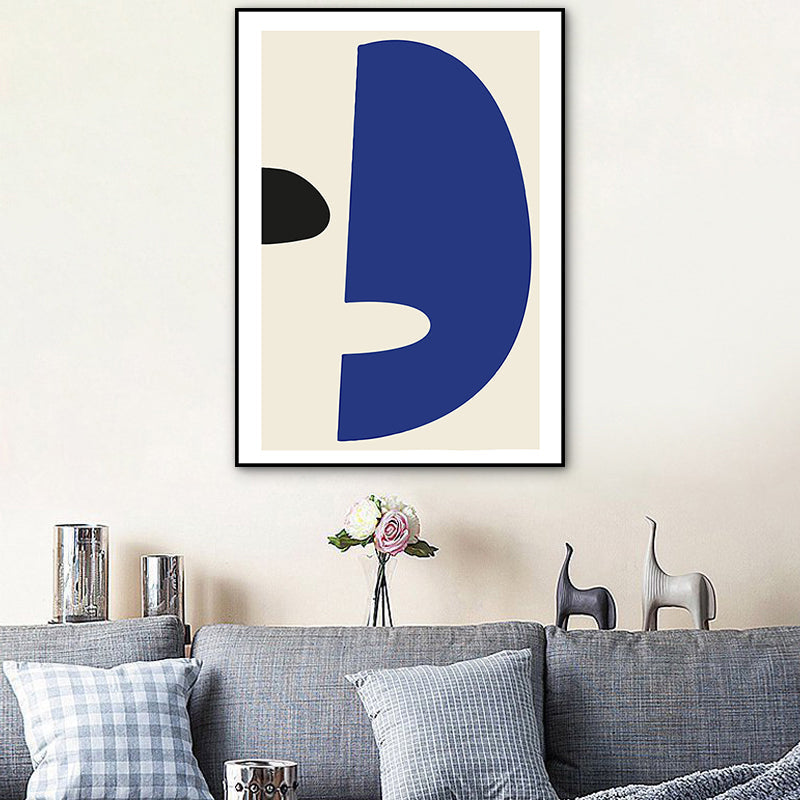 Frendorf | Illustration Abstrakte Leinwand Wandkunst für zu Hause Galerie, Blau, Mehrere Größen Verfügbar