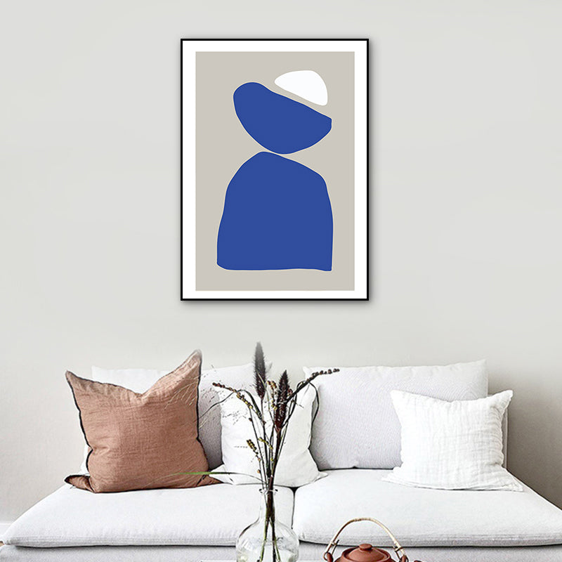 Frendorf | Illustration Abstrakte Leinwand Wandkunst für zu Hause Galerie, Blau, Mehrere Größen Verfügbar