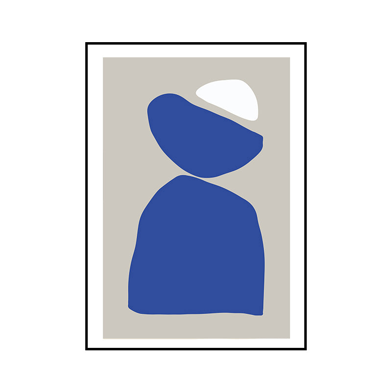 Frendorf | Illustration Abstrakte Leinwand Wandkunst für zu Hause Galerie, Blau, Mehrere Größen Verfügbar