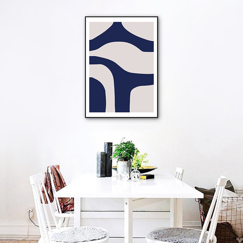 Frendorf | Illustration Abstrakte Leinwand Wandkunst für zu Hause Galerie, Blau, Mehrere Größen Verfügbar