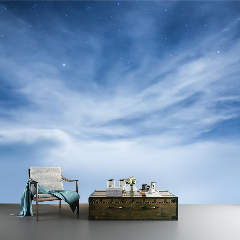 Frendorf | Blauw-Wit Luchtlandschap Muurdecoratie Dazzling Stars Achter Wolk Moderne Waterdichte Wandkunst