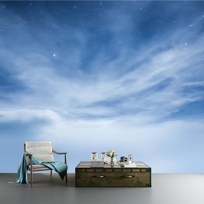 Frendorf | Blauw-Wit Luchtlandschap Muurdecoratie Dazzling Stars Achter Wolk Moderne Waterdichte Wandkunst