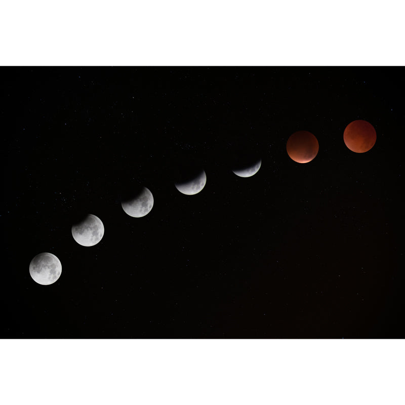 Ganzes Astronomie Wandverkleidung Wandbild Modern Vollständige Mondfinsternis Wandkunst in Schwarz