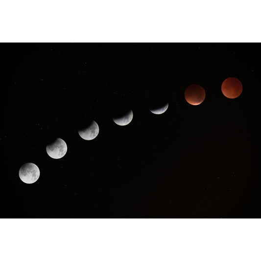 Ganzes Astronomie Wandverkleidung Wandbild Modern Vollständige Mondfinsternis Wandkunst in Schwarz
