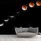 Ganzes Astronomie Wandverkleidung Wandbild Modern Vollständige Mondfinsternis Wandkunst in Schwarz