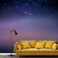 Moderne Stern- und Staubmural Lila-Blau Astronomie Wanddekoration für das Wohnzimmer