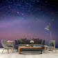 Moderne Stern- und Staubmural Lila-Blau Astronomie Wanddekoration für das Wohnzimmer