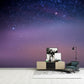 Moderne Stern- und Staubmural Lila-Blau Astronomie Wanddekoration für das Wohnzimmer