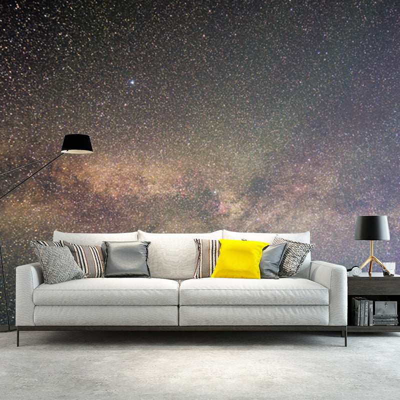 Ganzes Galaxy-Wand-Mural-Aufkleber Modern Faszinierender Nachthimmel Wandverkleidung in Lila-Gelb