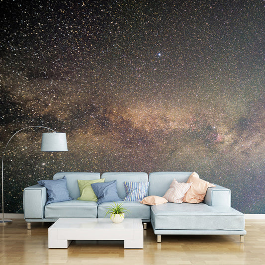 Ganzes Galaxy-Wand-Mural-Aufkleber Modern Faszinierender Nachthimmel Wandverkleidung in Lila-Gelb