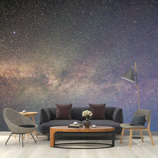 Ganzes Galaxy-Wand-Mural-Aufkleber Modern Faszinierender Nachthimmel Wandverkleidung in Lila-Gelb