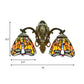 Frendorf | Tiffany Rustieke Libelle Wandlamp Geventionneerd Glas 2 Lampen Oranje Wandlamp voor Koffiehuis