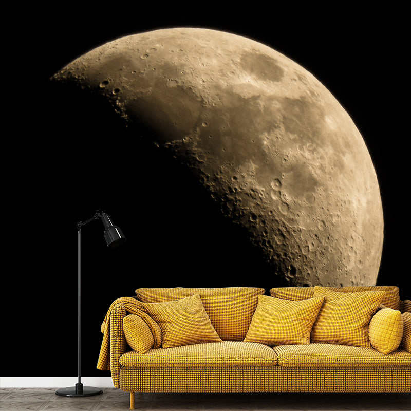 Realistische abnehmende Mond Wandmural für Kinderzimmer Astronomie Wandverkleidung, benutzerdefinierter Druck