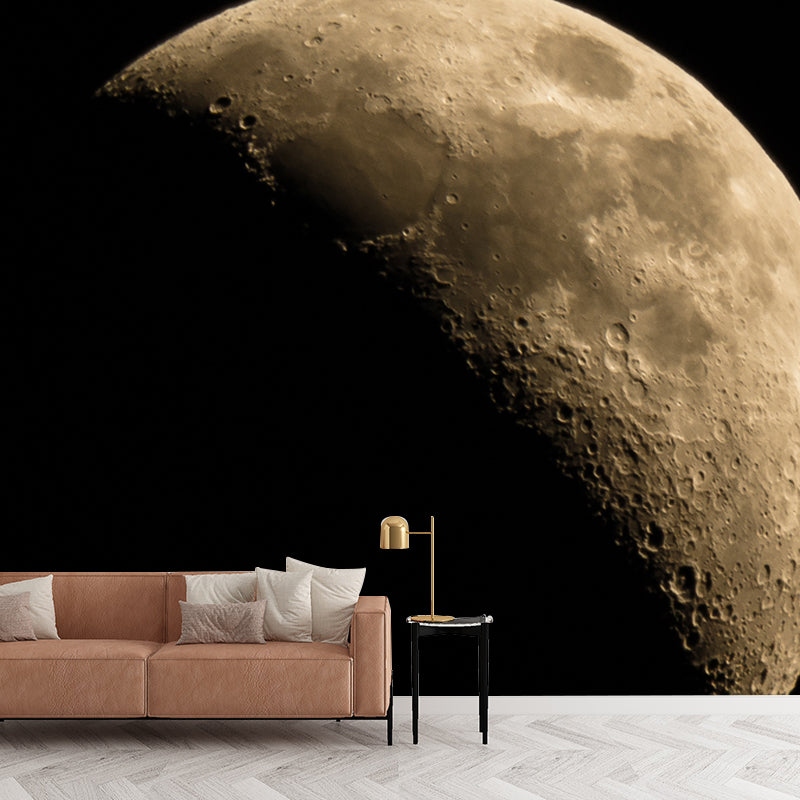 Realistische abnehmende Mond Wandmural für Kinderzimmer Astronomie Wandverkleidung, benutzerdefinierter Druck