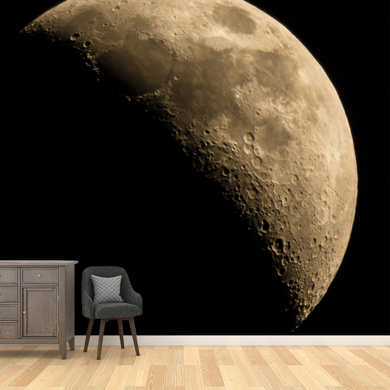 Realistische abnehmende Mond Wandmural für Kinderzimmer Astronomie Wandverkleidung, benutzerdefinierter Druck