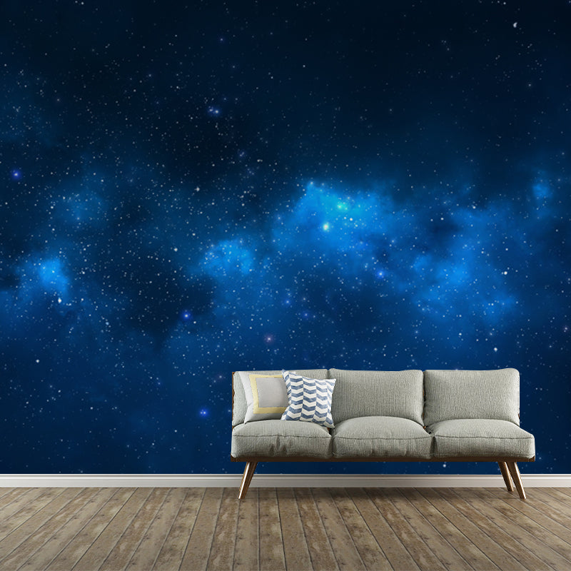 Schöne Sterne und Wolken Wandtapete für die Decke, Himmel Blau-Schwarz, Maßgeschneidert