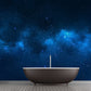 Schöne Sterne und Wolken Wandtapete für die Decke, Himmel Blau-Schwarz, Maßgeschneidert