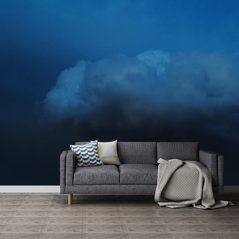 Nacht Himmel Wolke Wandtapete Blau Zeitgenössische Wandkunst für Schlafzimmer, Individuelle Größe