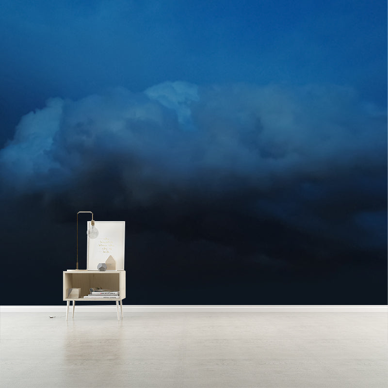 Nacht Himmel Wolke Wandtapete Blau Zeitgenössische Wandkunst für Schlafzimmer, Individuelle Größe