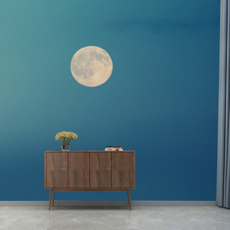 Ganz Modernes Wandbild Blau Himmel und Vollmond Wandverkleidung, Benutzerdefinierte Größe Verfügbar