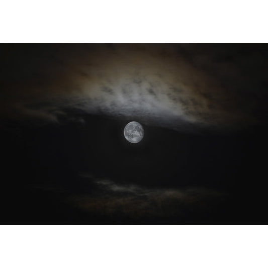 Full Moon on Sky Wandgemälde Schwarz-Grau Modernes Wanddesign für Akzentwand, Größe optional