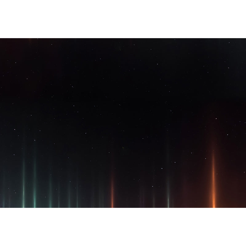 Frendorf | Aurora Borealis Stralen Muurbehang Moderne Kunst Glad Wandbedekking in Zwart